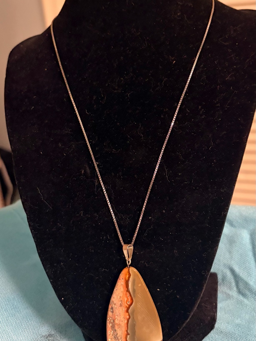 Jasper and Sterling Silver Chain Necklace